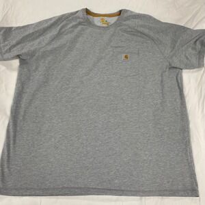 Carhartt Mens 3XL Relaxed Fit Pocket T-Shirt Heather Gray Force Tee workwear